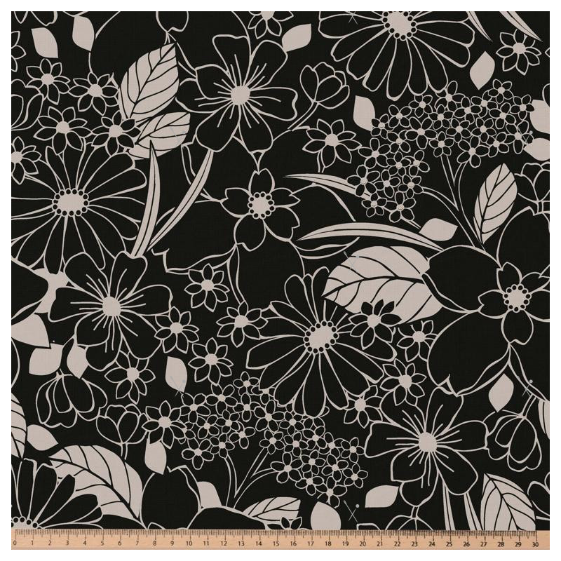 Printed Viscose JOELLE Black / Off-White